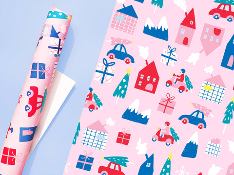 Home for the Holidays Wrapping Paper Sheet