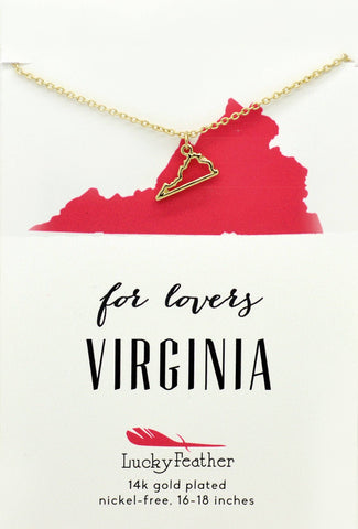 State Necklace - Gold - VIRGINIA
