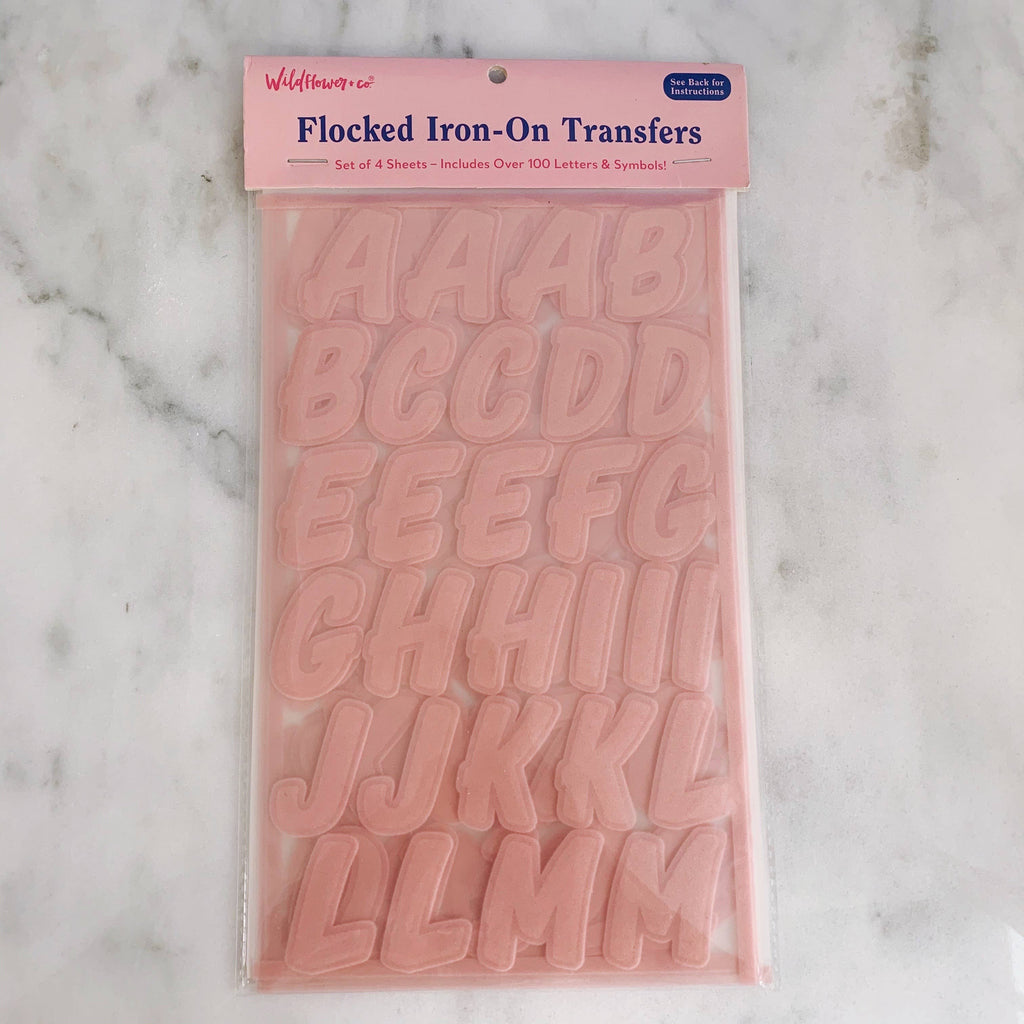 Flocked Appliques - Comic - Blush Pink