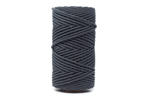 Cotton Rope Zero Waste 3 Mm - 3 Ply - Anthracite Gray