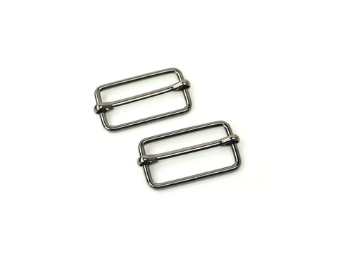 Two Slider Buckles 1 1/2" -- Gunmetal