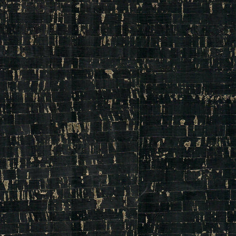 1/2 Yard Cut: Rustic Natural Black Gold Flecked Cork Fabric