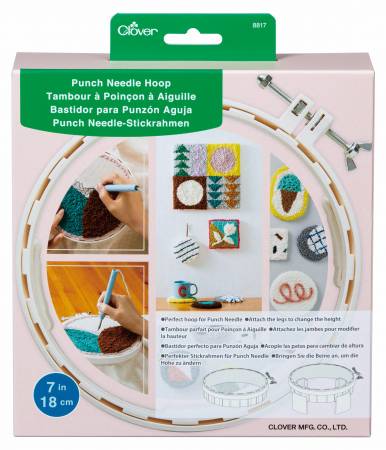 Punchneedle Hoop 7in -- Clover