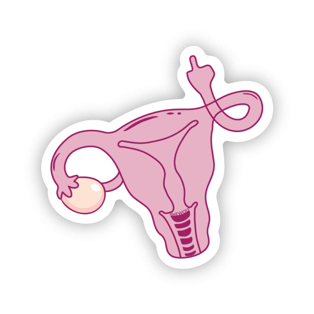 Angry uterus feminist waterproof sticker
