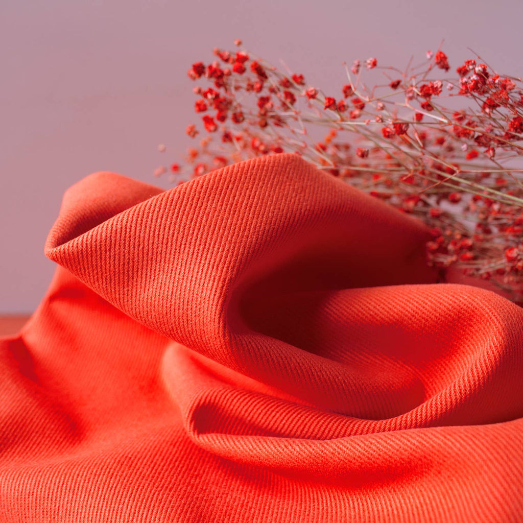 Gabardine Tangerine Fabric -- Atelier Brunette