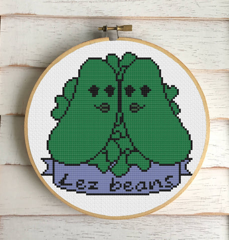 Lez Beans Counted Cross Stitch DIY KIT