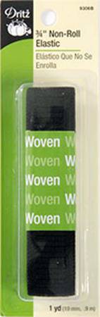 Black Non-Roll Elastic 3/4in x 1yd