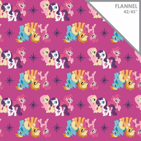 Magenta My Little Pony Friends Flannel --- Camelot Fabrics