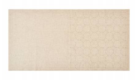 Cosmo Sashiko Cotton & Linen Precut Fabric - Circle - Natural -- Lecien
