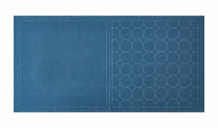 Cosmo Sashiko Cotton & Linen Precut Fabric - Circle - Blue -- Lecien