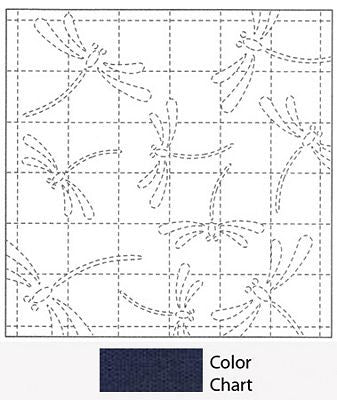 Sashiko Sampler in Navy #240 Dragonfly