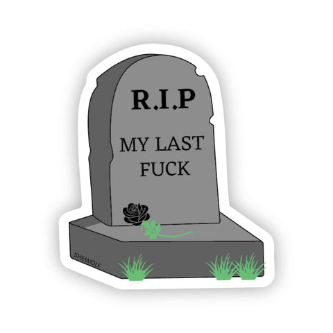 R.I.P My Last Fuck Graveyard Vinyl Sticker | Sweary Decal