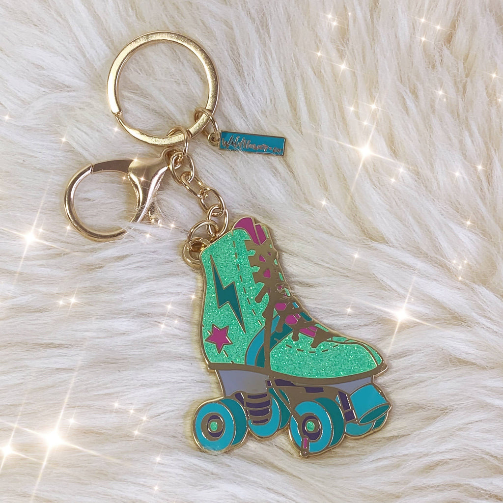 Roller Skate Keychain & Bag Charm- Glitter