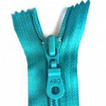 22" Zipper, Peacock Blue, Closed Bottom