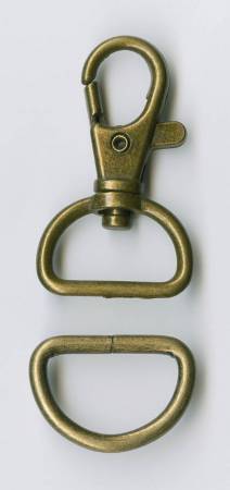 D Ring and Swivel Clip Brass 1ct - 3/4in