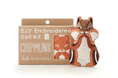 Chipmunk Embroidery Kit --- Kiriki Press