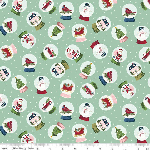 Christmas Village Snow Globes Sea Glass -- Christmas Village by Katherine Lenius for Riley Blake Designs
