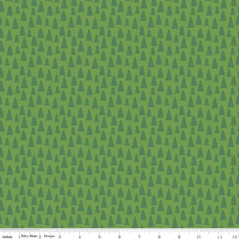 Christmas Village Trees Green -- Christmas Village by Katherine Lenius for Riley Blake Designs