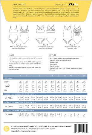 Faye Bathing Suit Pattern -- Close Core Patterns