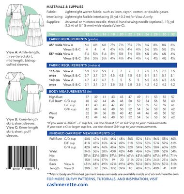 Roseclair Dress Pattern, Sizes 0-16  -- Cashmerette