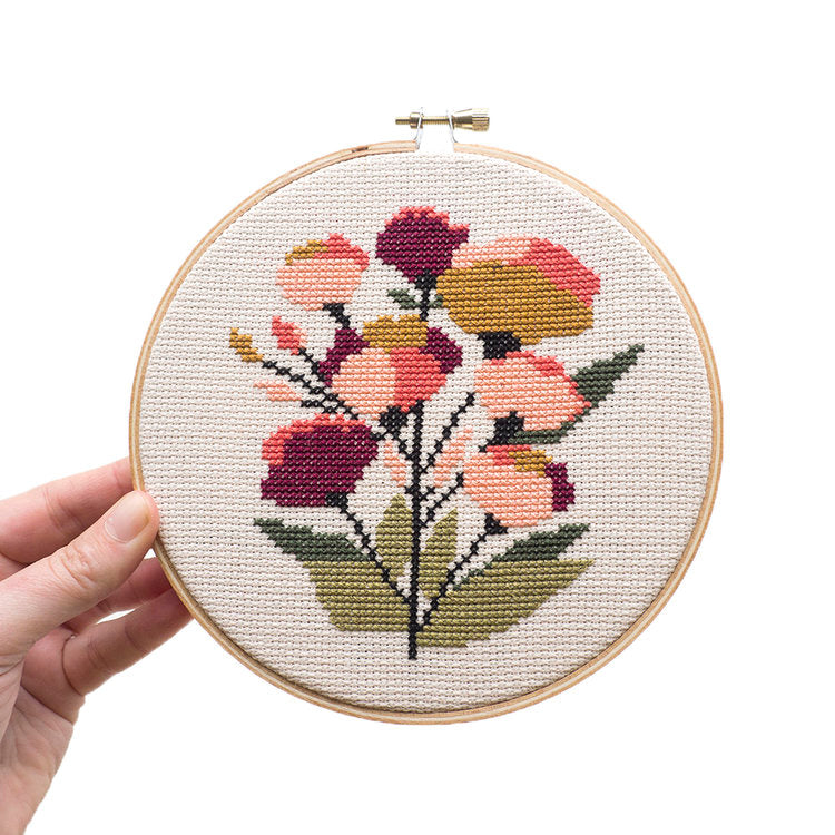 Coral Floral Embroidery Kit --- Junebug and Darlin