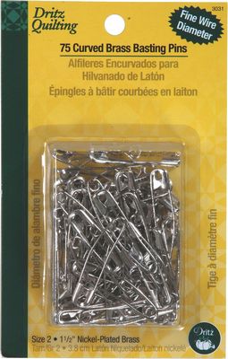 Dritz Curved Brass Basting Pins -- 75ct -- Size 2 (1.5")