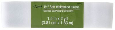 1.5" Soft Waistband Elastic White