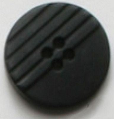 Fashion Buttons 7/8" Black ridged -- Dill Buttons