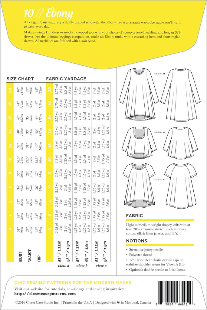 Ebony Dress T Shirt Pattern Close Case Patterns Three Little Birds Sewing Co