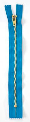 Fashion Jean Brass Zipper-9", Hybrid Blue