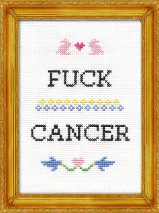 Subversive Cross Stitch-- Cross Stitch Kit-- Fuck Cancer