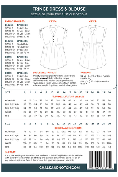 Fringe Dress Pattern -- Chalk & Notch