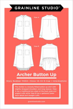 Archer Button Up Sizes 14-32 -- Grainline Studios