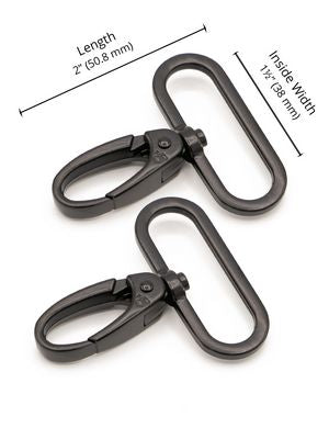 Swivel Hook 1.5" Black 2 pieces -- By Annie