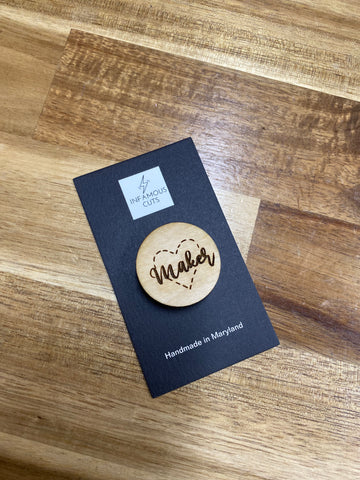 Maker in Heart Wood Needleminder — Infamous Cuts