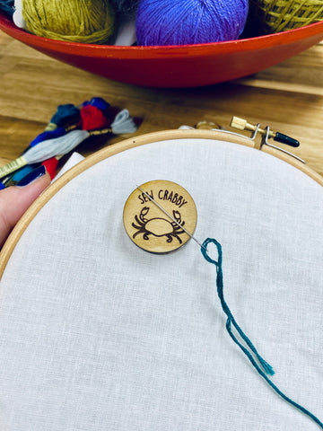 Sew Crabby Wood Needleminder — Infamous Cuts
