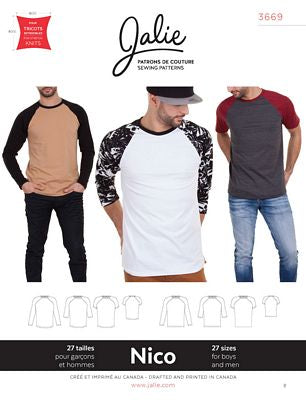 Nico Men's Raglan Shirt --- Jalie Patterns