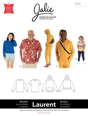 Laurent Crew neck t-shirt, pullover and hoodie --- Jalie Patterns