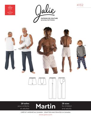 Martin Lounge Pants and Boxer Shorts Pattern --- Jalie Patterns