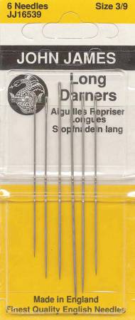 John James Long Darners Needles Assorted Sizes 3/9 6ct