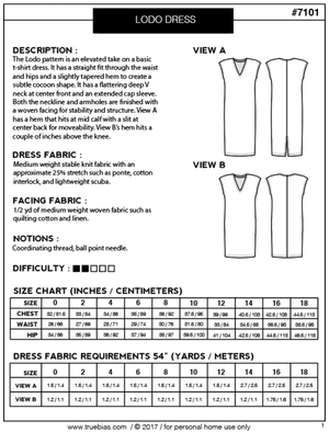 Lodo Dress Pattern -- True Bias Patterns