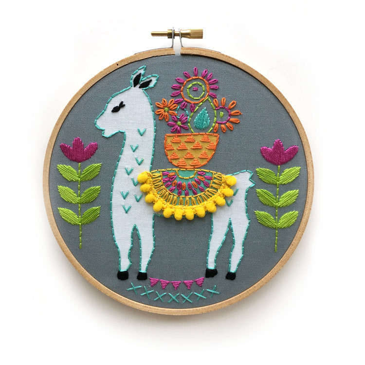 Llama Embroidery Kit -- RikRack Embroidery