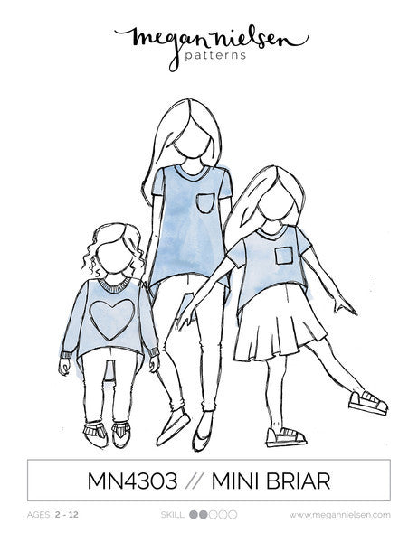 Mini BRIAR SWEATER AND TSHIRT SEWING PATTERN by Megan Nielsen
