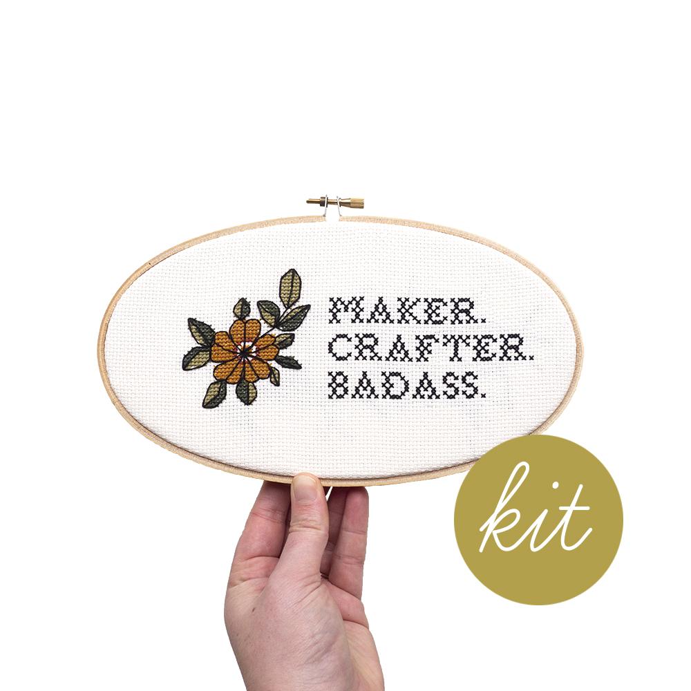 Maker. Crafter. Badass. Embroidery Kit --- Junebug and Darlin
