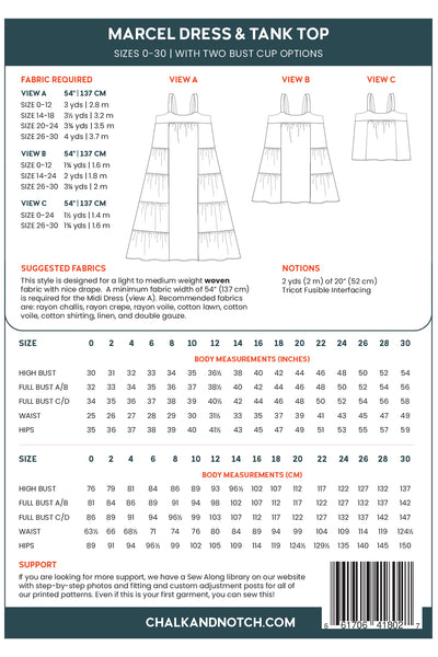 Marcel Dress & Top Pattern -- Chalk & Notch