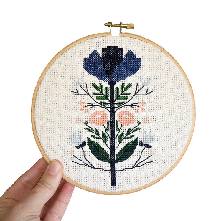 Midnight Floral Embroidery Kit --- Junebug and Darlin