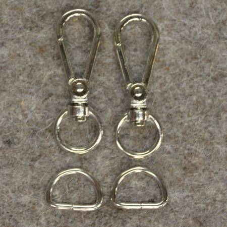 Silver 1/2in Narrow Back Strap Hardware 4pc  -- Decorating Diva