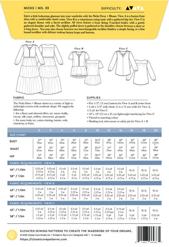 Nicks Dress + Blouse Pattern -- Close Core Patterns