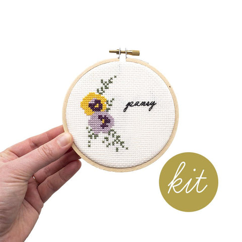 Pansy Embroidery Kit --- Junebug and Darlin