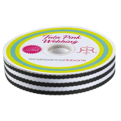 Black and White 1in-16yd spool-Tula Pink Webbing